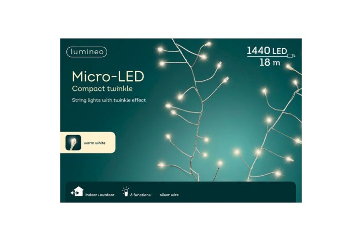 LUMINEO 1440 Micro LED String Lights - Silver/Warm White - image 1