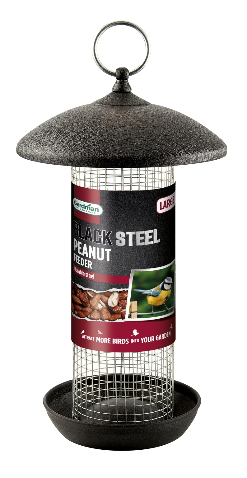 Gardman Black Steel Large Peanut Feeder - St Peters Garden Centre