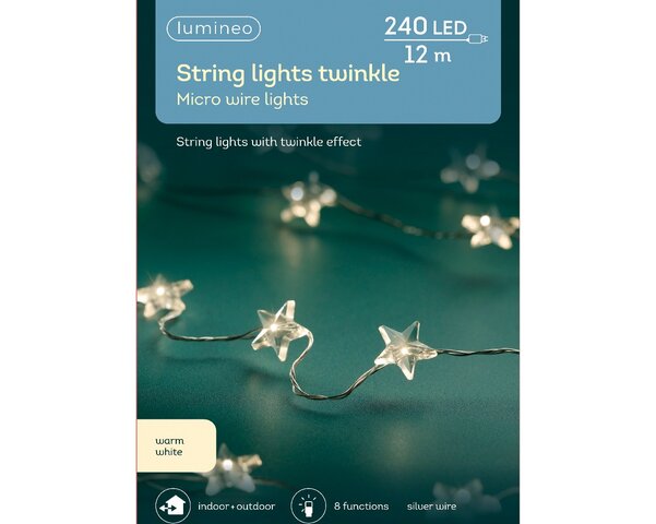 11.95m Star LED String Lights Warm White - image 1