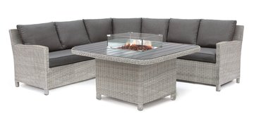 Kettler Palma Grande White Wash With Fire Pit Table Bench And Armchair - image 3