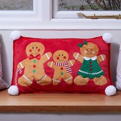 Gingerbread Family Cushion - Red - image 1