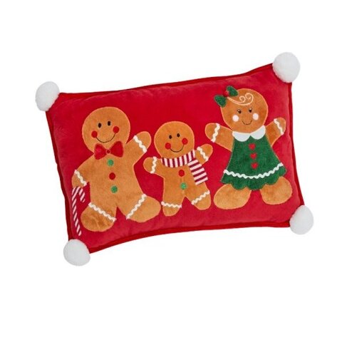 Gingerbread Family Cushion - Red - image 2